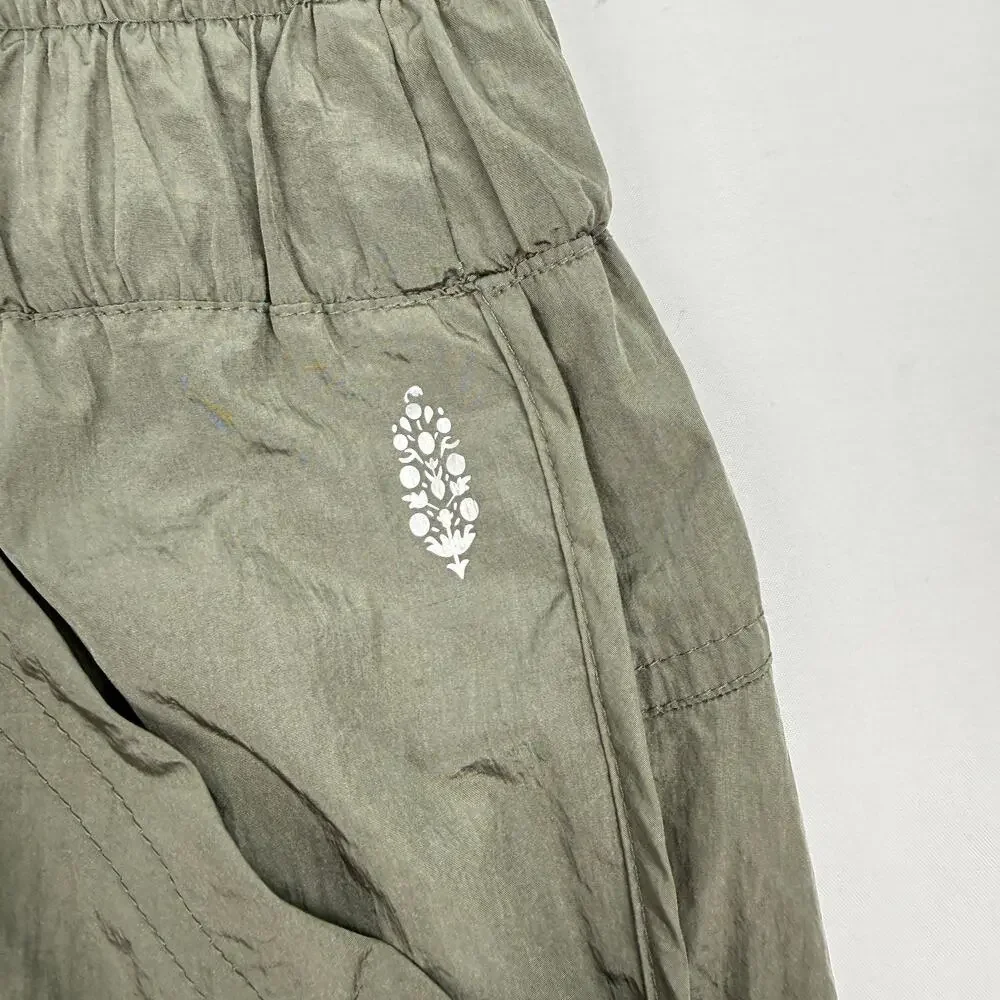 Free People FP Movement Olive Green Nylon Balloon Pants Jogger Women’s Large